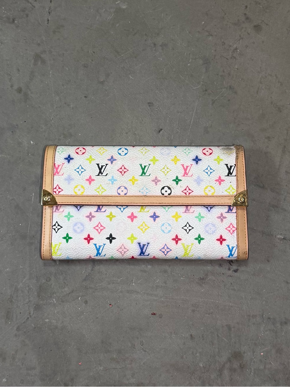 Louis Vuitton Monogram Multicolore White Long Wallet Multicolor
